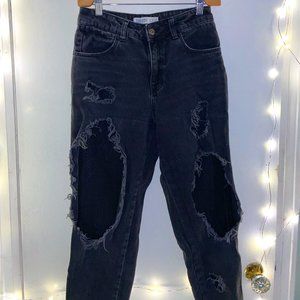Black Distressed Jeans